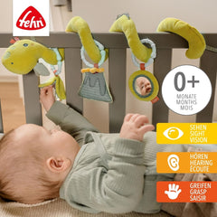 Fehn Activity Spiral Dino - jouet pour poussette à pousser et à tirer - jouet bébé dinosaure pour lit, aire de jeux, landau et siège auto - jouet d'activité motrice pour bébés et jeunes enfants à partir de 0 mois Baby Toys Naty Shop