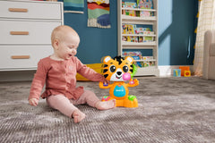 Fisher-Price Jouet éducatif pour bébés et tout-petits, Beat Bande Learning & Dancing Tiger Justin avec sons et lumières pour bébés à partir de 9 mois, version italienne, HYL04 Baby Toys Naty Shop
