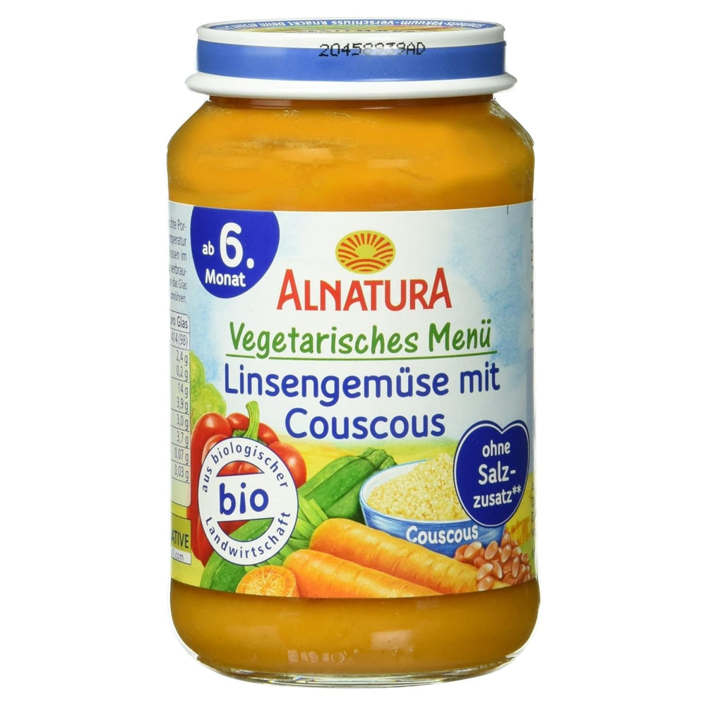 Ragoût de lentilles bio au couscous (dès 6 mois), 190 g