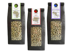 Café cru - Café vert biologique d'Ethiopie, Java, Honduras (emballage réduit en grains de café vert 3x500g) - Certifié GMP