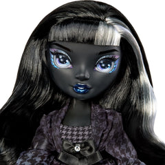 Rainbow High Shadow High Girl's Night – Shanelle Onyx – Păpușă la modă de 28 cm în nuanțe de gri, păr negru și ținută cu accesorii și pieptene – Pentru colecționari și copii cu vârsta de 6 ani și peste