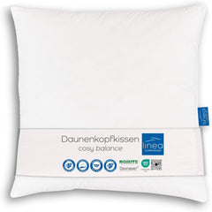 LINEA by Böhmerwald - Cosy - Oreiller Balance de haute qualité, 80X80, 70% plumes classe 1, 30% duvet neuf, adapté aux allergies, lavable jusqu'à 60°C, fabriqué en Allemagne Oreillers standards Naty Shop Titre par défaut