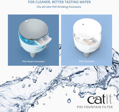 Catit 43722 Pixi Filtru de schimb, filtru pentru fântâna de băut Catit Pixi, pachet de 6, alb
