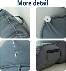 Oreiller de lecture avec accoudoirs, coussin de dossier de canapé, coussin de livre pour lit, avec rouleau de cou amovible, coussin de soutien de chaise pour se détendre, jouer, lire, regarder la télévision