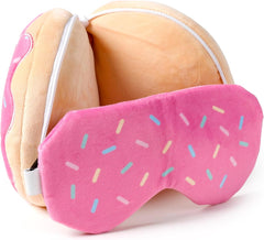 Oreiller de voyage Puckator avec masque Relaxeazzz - Oreillers de voyage Donut Naty Shop