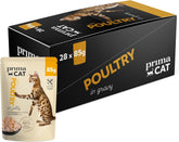 PrimaCat - Hrană umedă clasică pentru pisici, aromă de pasăre în sos, 28 x 85 g
