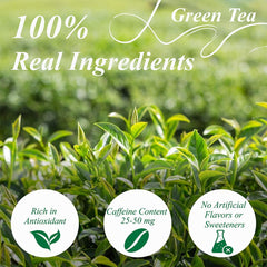 WEETEE Pliculețe de ceai verde, 100 bucăți Pliculețe de ceai verde, ceai verde pur, super antioxidant | Pliculețe resigilabile | Preparare fierbinte sau rece