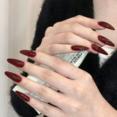 Faux ongles, French amande, Longs, Faux ongles avec colle, Pour femme, Fille, Accessoires ou idée cadeau, Pour mariage, anniversaire, Noël, Saint Valentin