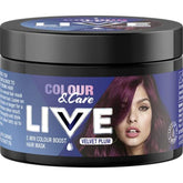 Masque capillaire Live Color & Care, lavage en 5 minutes, amélioration temporaire de la couleur, dure jusqu'à 6 lavages - Prune velours, 150 ml Naty Shop Teinture capillaire prune velours 150 ml (1 paquet)