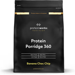 Protein Works - Porridge protéiné 360 | Mythe Vitamines et minéraux supplémentaires | Proteinreiches Frühstück | Kalorienarme Haferflocken | 6 portions | Banane-Choco-Chip | Titre par défaut de 500G de céréales Naty Shop