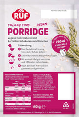 Vegan Porridge Oat Cherry Choc, Oatmal Mit Zartbitter-Schokolade & Kirschen, Einfache Zubereitung, Im Praktischen Portionsbeutel, 1 X 60 G (Packung Mit 3) Cereale Naty Shop