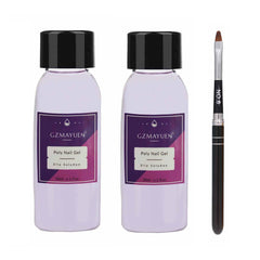 GZMAYUEN Poly Nail Gliding Solution 30 ml * 2 Gel d'extension d'ongle liquide Poly Extension Gel - Solution de glisse facile à faire soi-même avec brosse