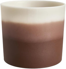 elho Pot rond avec dégradé de couleurs 16 cm - Pots de fleurs d'intérieur - 100% plastique recyclé - Ø 15,9 x H 14,7 - Marron/Marron Cèdre