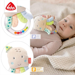 Fehn jouet pieuvre cloche - hochet, couinement, jouet de motricité - jouet en peluche pour bébés avec tissu doux - jouet pour bébés et tout-petits à partir de 0 mois Baby Toys Naty Shop