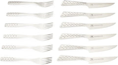 Service à steak Weber Deluxe, 6 pièces, design monobloc en acier inoxydable, poignée ergonomique extra tranchante Cuisine Naty Shop