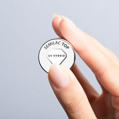 Semilac Top Coat Vernis à Ongles 7 ml, Innovant, UV/LED, Vernis à Ongles Hybride, Finition Brillante, Protège, Transparent