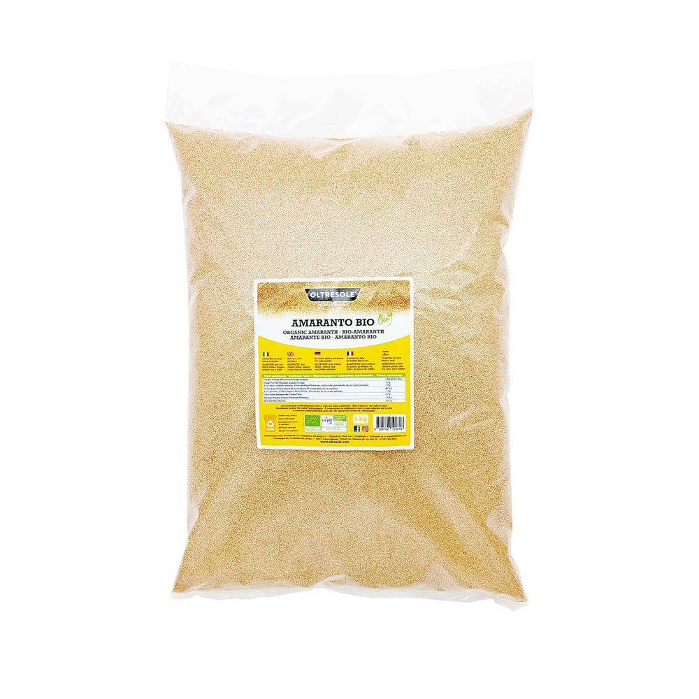 Amarante bio 5 kg, grains crus en grains, graines issues de cultures biologiques contrôlées, riches en fibres, minéraux et vitamines, forfait économique