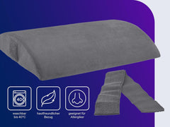 Oreiller orthopédique dorsal/lombaire Traumnacht avec noyau en mousse viscoélastique et housse en micropolaire douce pour la peau, certifié Oeko-Tex, fabriqué selon les normes de qualité allemandes