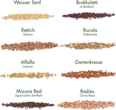 Microgreens Samen Set Von Owngrown - 8 Sorten BIO Sprossen Und MikrogrĂĽn Saatgut Im Microgreens Starter Set - Alfalfa, Rucola, Kresse FĂĽr Kresse Anzuchtschalen Uvm - Sprossen Samen