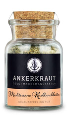 Ankerkraut Mediterranean Knoblauchbutter Gewürz, 85g dans un verre en liège, sans sucre, ingrédients naturels pour le beurre, idée cadeau, grillades entre amis et en famille, qualité supérieure sans gluten