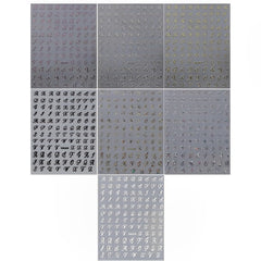 7 lettres alphabets 3D Nagelsticker Nagelfolie Selbstklebend Buchstaben Aufkleber Nägel Zubehör Nagelaufkleber Klebebuchstaben Aufkleber Selbst Gestalten Letter Letters Nail Art Stickers