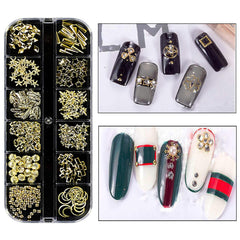 8 boîtes Nail Art Strass Kit - Nail Art Gemischt Strass Set, Nagel Kunst Strasssteine Gems Perlen Edelsteine Bunt Pferdeaugen Strass pour Nageldesign Zubehör Mit 1 Pinzetten et 1 Strass Picker pour DIY