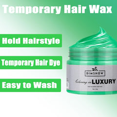 Cire capillaire temporaire verte, laque temporaire Crazy Green, boue semi-permanente lavable, coloration unique, pâte capillaire coiffante instantanée, couleur naturelle pour les fêtes, les activités et la teinture capillaire Halloween Naty Shop