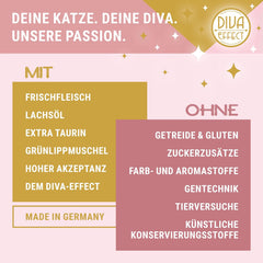 KITTY Cat Paté Mix 2, 6 x 400 g, nourriture humide pour chats dans un emballage d'échantillons, nourriture sans céréales avec taurine, huile de saumon et moules vertes, aliment complet à haute teneur en viande, fabriqué en Allemagne