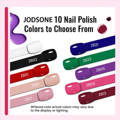 JODSONE Lot de 12 vernis à ongles 10 couleurs combinaison 2 couches de base et top coat Vernis à ongles à séchage rapide pour amateurs et débutants