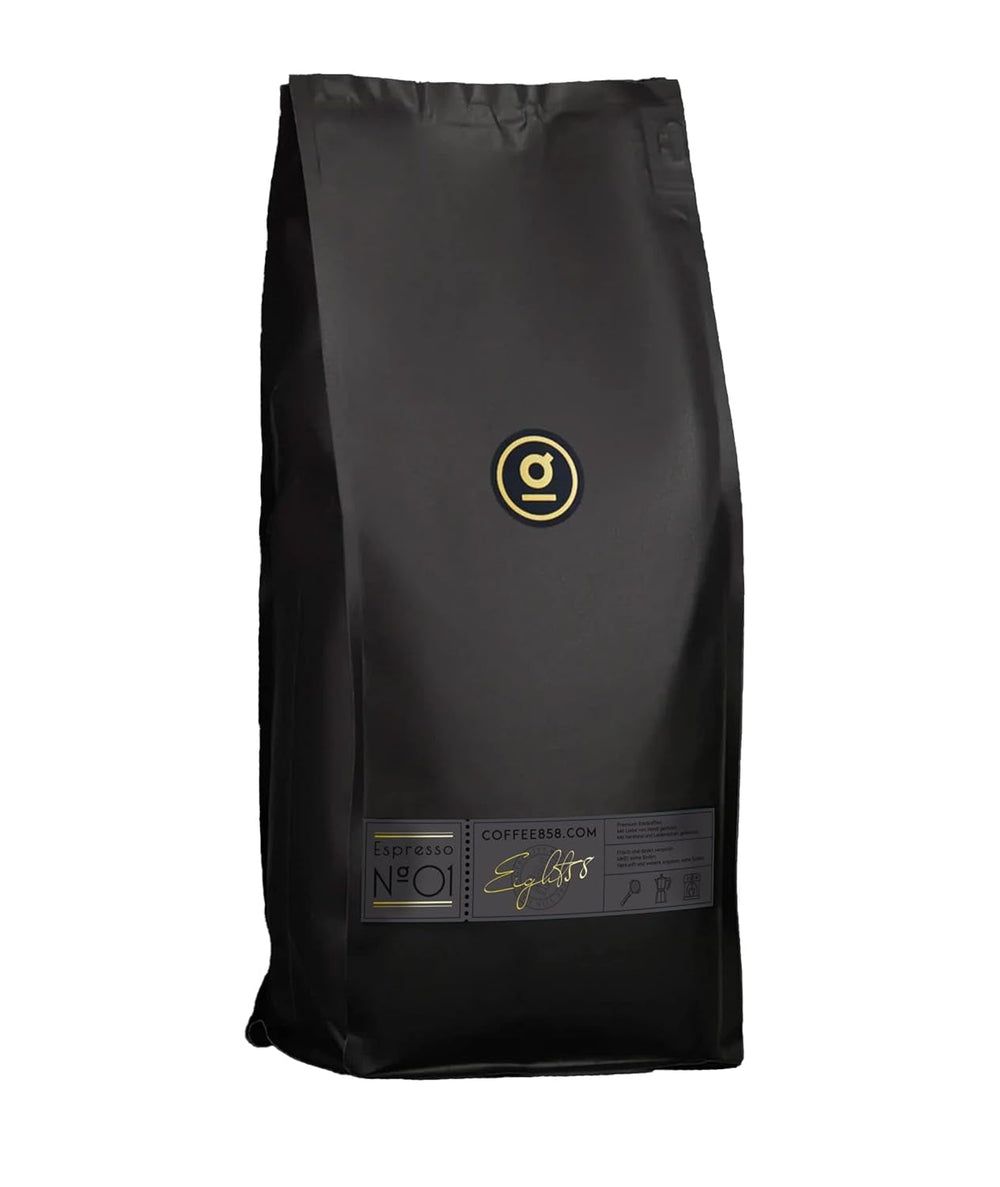 Espresso nr. 1 de la coffee858 - 1 boabă întreagă de cafea - amestec premium de 70% Arabica și 30% Robusta - (1000g)