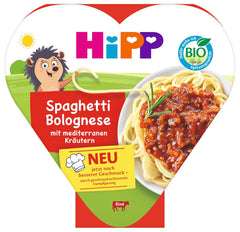 Spaghetti bolognaise bio HiPP aux herbes méditerranéennes (6 x 250g), adapté aux enfants à partir de 1 an, légèrement cuits à la vapeur, assaisonnés pour les enfants, qualité bio