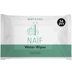 Naïf Lingettes Bébé Sans Plastique 54 Pièces (1 Paquet x 54 Pièces) - Pour les Fesses, le Corps et le Visage de Bébé - Ingrédients Naturels