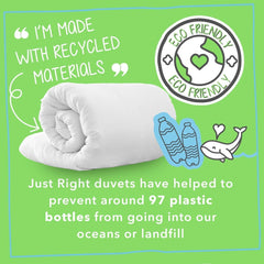 Couette Just Right Snug, 10,5 tog, fibres creuses, blanc, lit double Couettes et couettes Naty Shop