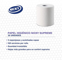 Papier toilette suprême, 42 rouleaux, 3 couches, 160 services par rouleau, Douceur irrésistible, Emballage facile à ouvrir, Papier certifié 100% Fsc
