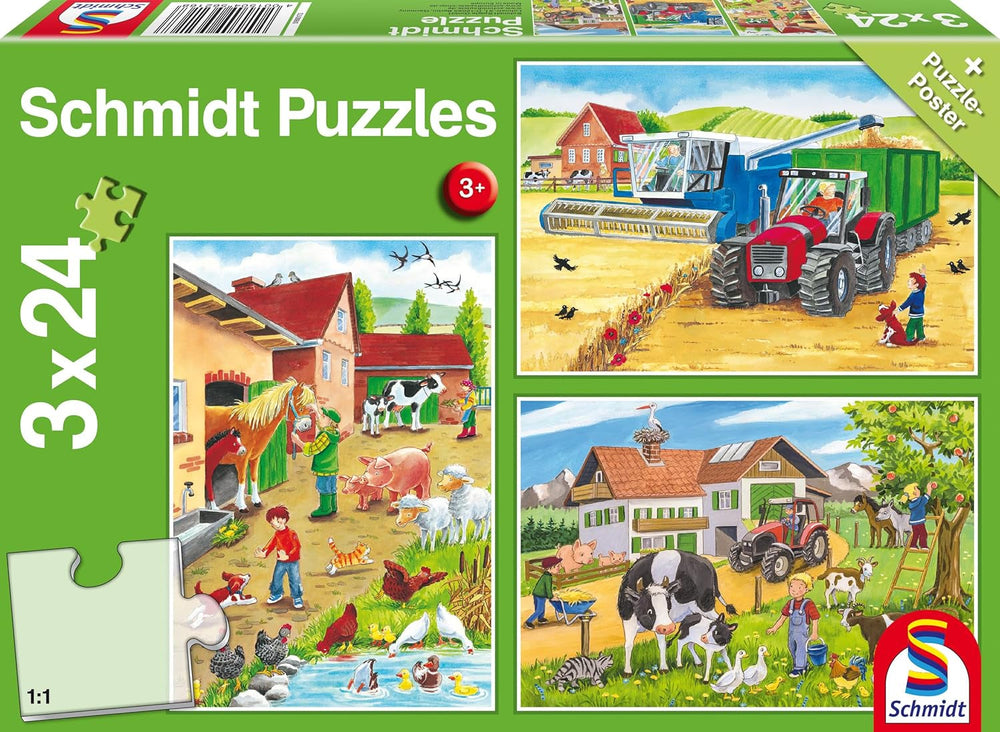 Schmidt Spiele 56216 Puzzle pour enfants, 3X24 pièces Puzzle Naty Shop Titre par défaut