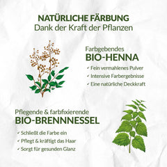 LOGONA Natural Cosmetics Teinture capillaire nourrissante à base de plantes, teinture capillaire végétalienne en poudre de henné biologique pour une couleur et une brillance intenses, teinture capillaire à base de plantes en blond cuivré (blond), 1 x 100 g de teinture capillaire Naty Shop