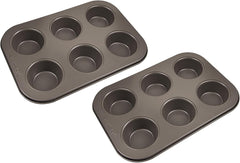 BERGNER BAKING LOVERS - Set Von 2 X 6 Cup Muffinformen - Kohlenstoffstahl Mit Ilag Essential, PFOA Frei, Leicht Zu Reinigen Moules et plaques pour la cuisson Naty Shop 26,5 cm | 18,5 cm | 3 cm