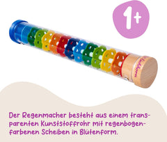 Eichhorn 100003446 - Rainmaker en bois massif, tube en plastique avec boules en métal, 32x5cm Jucarii Bebe Naty Shop