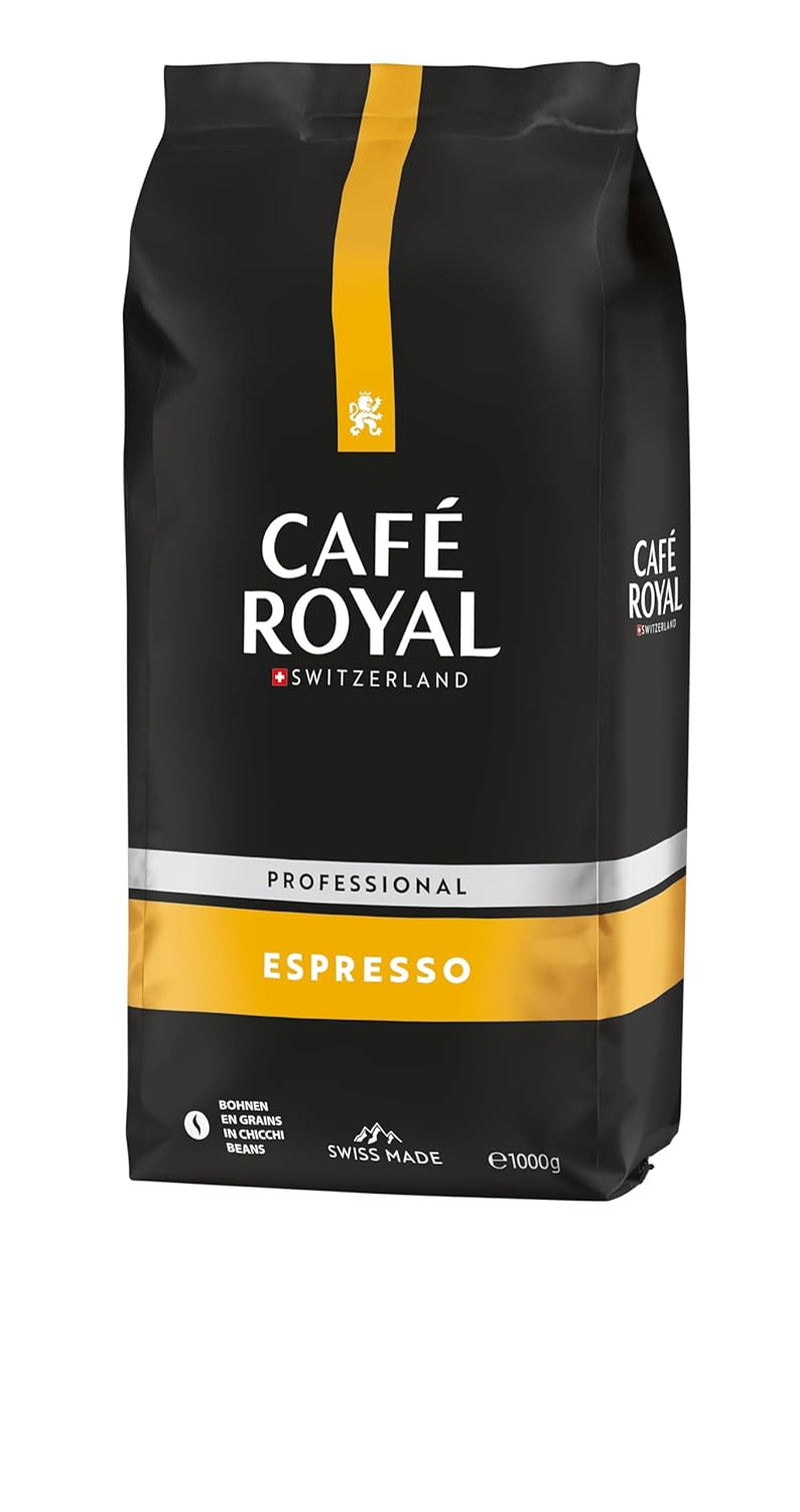 Café Royal Professional Line Espresso - Café en grains pour machines à expresso automatiques, corps intense, torréfaction intense, force 3/5, Rainforest Alliance, 1 kg