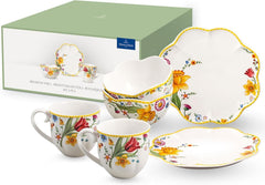 Villeroy & Boch - Service de petit-déjeuner pour 2 personnes, 6 pièces, service de table de Pâques, petit-déjeuner, Pâques, service à café, vaisselle de printemps, porcelaine