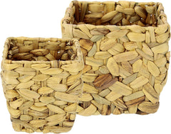 Ensemble de jardinières en jacinthe d'eau, pot de fleurs, conteneur, pot de fleurs, pot de fleurs, panier de plantes, pot de fleurs, bol, pot de fleurs décoratif, pot de fleurs décoratif tissé, pot de fleurs, vase, panier, pot de fleurs pour fleurs et plantes artificielles