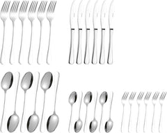 Ménagère Sylvia En acier inoxydable 18/0 Poli 30 pièces Cuisine Naty Shop