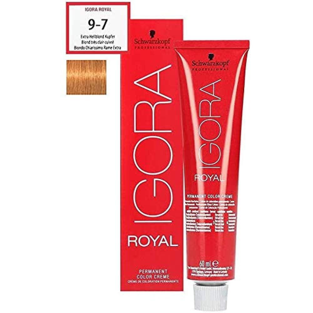 Igora Royal 9-7 cuivre blond très clair, 79 g teinture pour cheveux Naty Shop 9-7 nouveau 60 Ml (1 paquet)