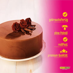 DECOCINO Fondant Schoko – 250 g – Idéal pour verzieren von Kuchen, torten, cupcakes – Palmölfrei & Vegan Glaçage et décoration Naty Shop