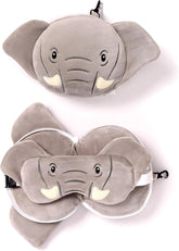 Oreiller de voyage, rond, peluche, éléphant et masque pour les yeux, unisexe, taille unique, unisexe, oreillers de voyage uniques à la taille Naty Shop Titre par défaut