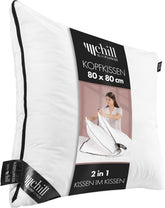 Oreiller 80X80 Cm - Design 2 en 1 - oreiller dans oreiller - grand oreiller de couchage respirant et lavable et 100% vegan - 2 oreillers 3 options - oreiller avec garnissage 600G & 1200G Oreillers standards Naty Shop Oreiller Premium 80 X 80 Cm