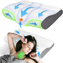 PHYSEN Oreiller orthopédique Oreiller Cervical, Oreiller de Soutien du Cou, Oreiller en Mousse à Mémoire de Forme, Oreiller Ergonomique pour Douleurs au Cou Oreiller de Couchage Oreiller Anti-Ronflement pour Côtés, Dos et Abdomen