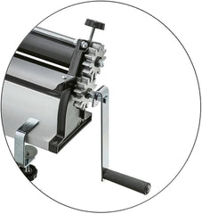 DKN Machine à rouler la pâte à pizza à manivelle Plateau de pâte pour machine à pâtes de 48,8 cm avec rouleaux antiadhésifs et contrôle de l'épaisseur - Construction en acier massif et en aluminium