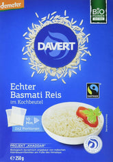 Riz Basmati bio Davert en sachets cuisson, 2 sachets, 250g