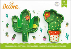 0255072 Emporte-pièce cactus en plastique, lot de 2, 9 x 2,2 cm, vert